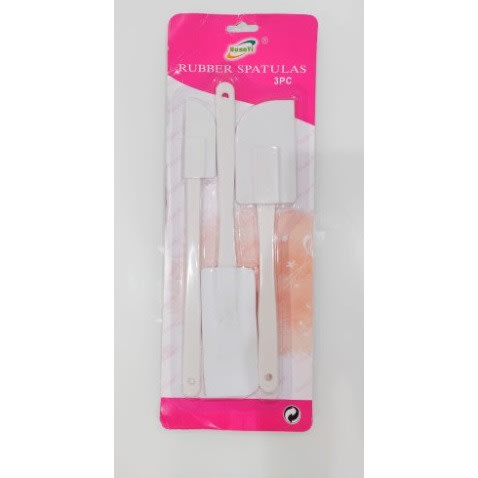 Rubber Spatulas Set - White - 3 Pieces