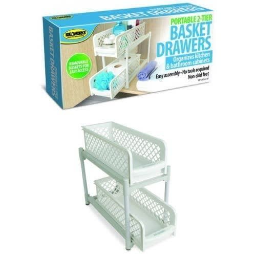 Portable 2 Tier Basket Drawers