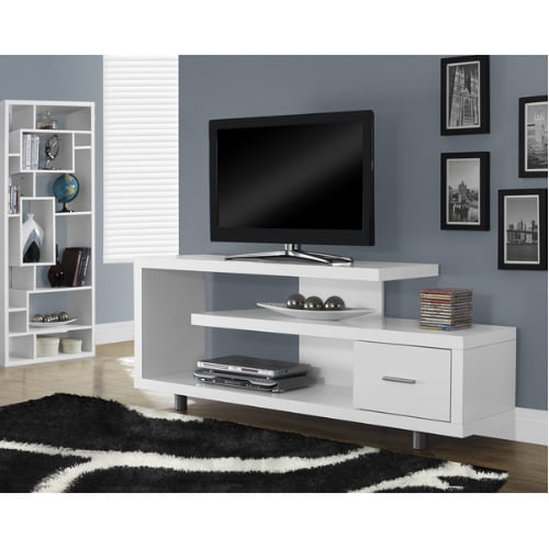 White Hollow-core 60-inch  TV Console table
