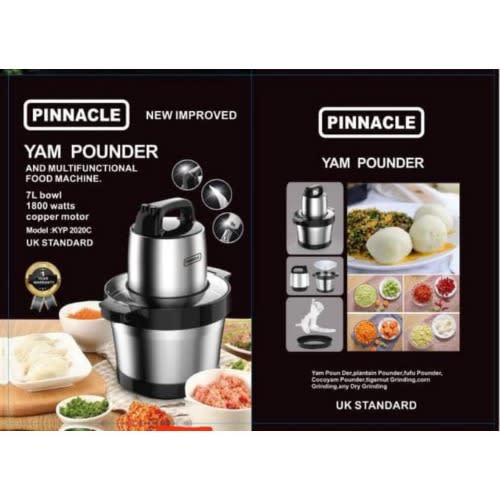 Yam Pounder And Multifunctional Food Machine – 7l Bowl - 1800W