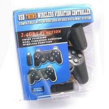 USB Twins Wireless Vibration Controller +USB Backup Light