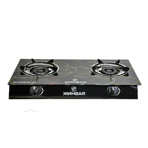 Rashnik Double Burners Top Gas Cooker - Glass