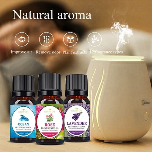 Plant Scented Diffuser Massage Aromatherapy Oil - Lavender, Rose &Ocean - 3pcs - 10ml
