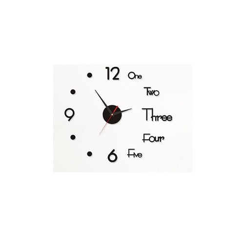15 Inches Small 3d Letter/number Diy Sticker Wall Clock -black