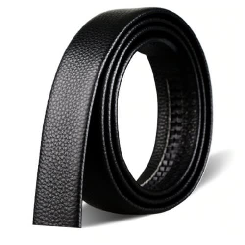 Men Belts Metal Automatic Buckle -Black & Silver