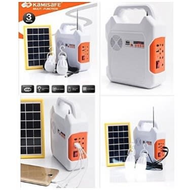 Solar Lighting Kit With Phone Charger, Radio And Multimedia-audio Function
