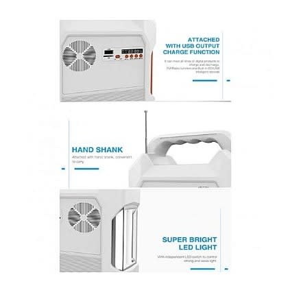 Solar Lighting Kit With Phone Charger, Radio And Multimedia-audio Function