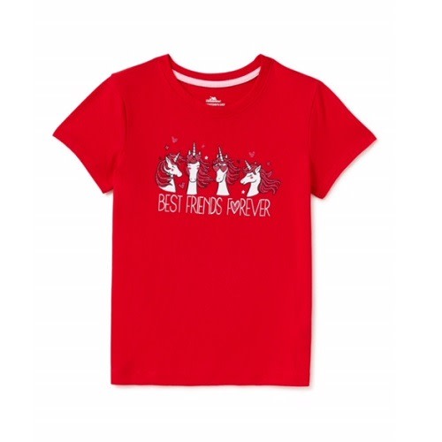 WTC - Best Friends Forever - Unicorn Short Sleeve T-Shirt - Red