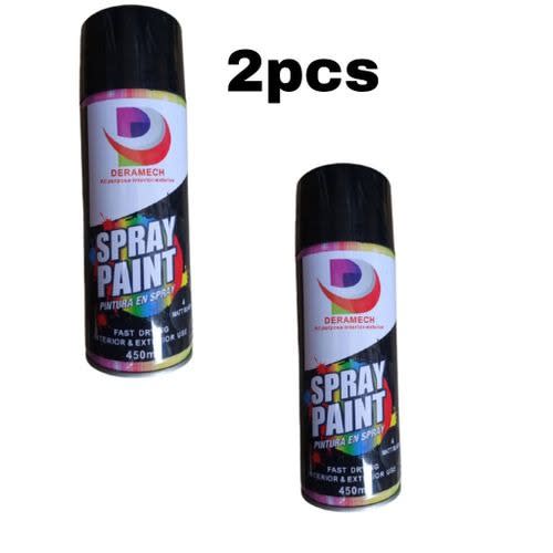 Dera Mech - Spray Paint  - 2 Pieces - 450ml  - Matt Black