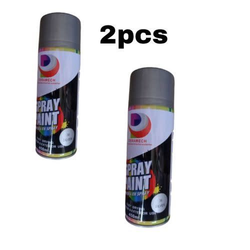 Dera Mech - Spray Paint - X2 Pieces - 450ml  - Silver