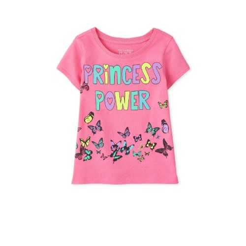 Girls Princess Power Graphic Top - Pink