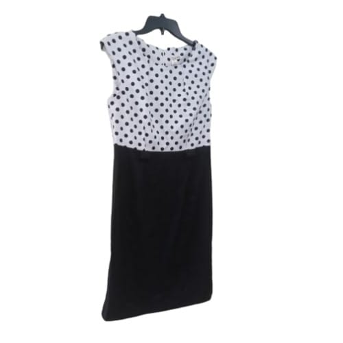 Women's Short Dress- Navy Blue And White