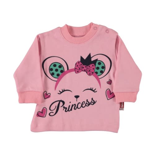 Baby Girl Sweatshirt - Princess - Light Pink