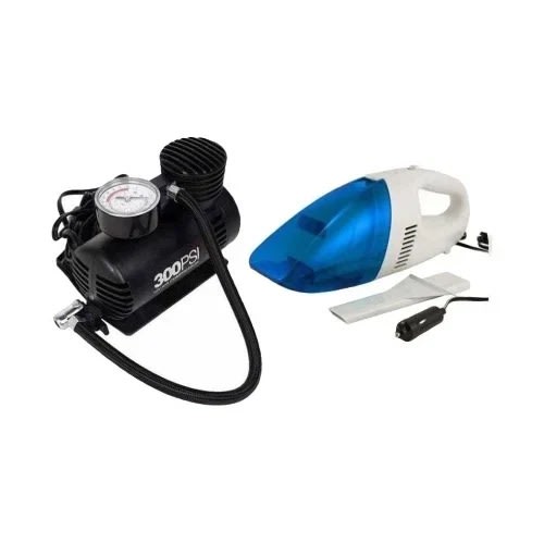 12v Portable Car Tyre Inflator Air Compressor + Car Vacuum Cleaner