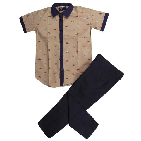 Multicolour Boys' 2piece Shirt & Trousers
