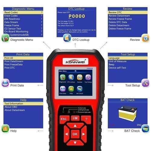 Kw850 Obd II Full Auto Diagnostic Scanner