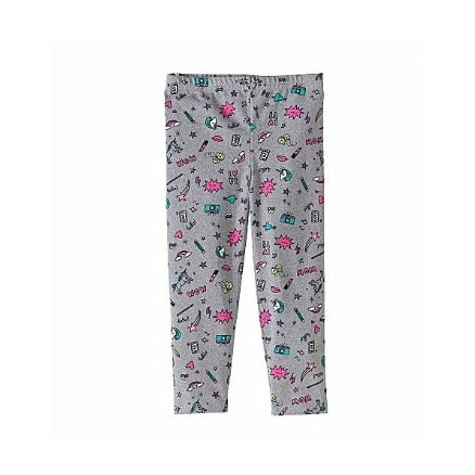 Baby Girls Lol Print Leggings - Grey