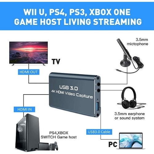 Usb 3.0 Hdmi  4k Capture Card For Live Streaming