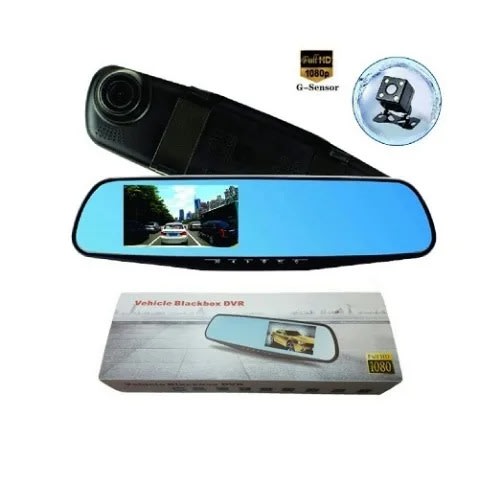 Fhd 1080p Car Dvr Double Lens Car Camera Rearview Mirror Video Recorder