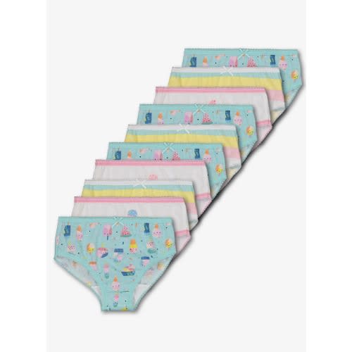 Multicoloured Ice Cream Briefs 10 Pack