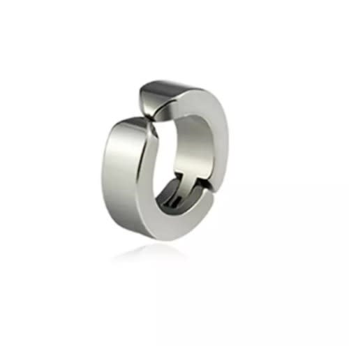 Round Clip On Non Piercing Ear Stud Earring - Silver