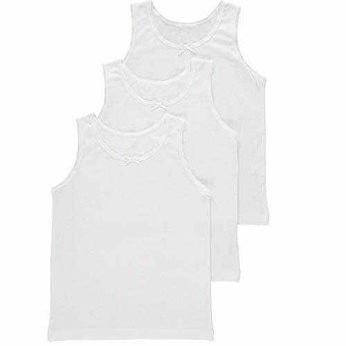 Girls' Pure Cotton Vest - Pack of 3
