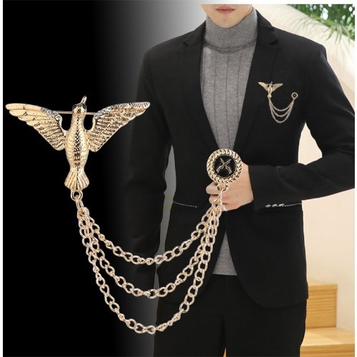 Gold Eagle Brooch With Free Pouch