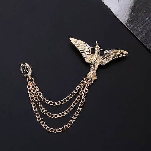 Gold Eagle Brooch With Free Pouch