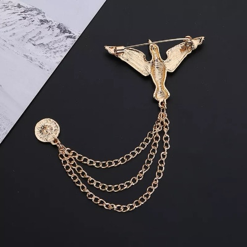 Gold Eagle Brooch With Free Pouch