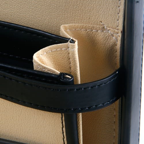 Leather Briefcase - Passcode Office Bag - Black