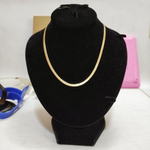 3mm Unisex Steel Gold Necklace