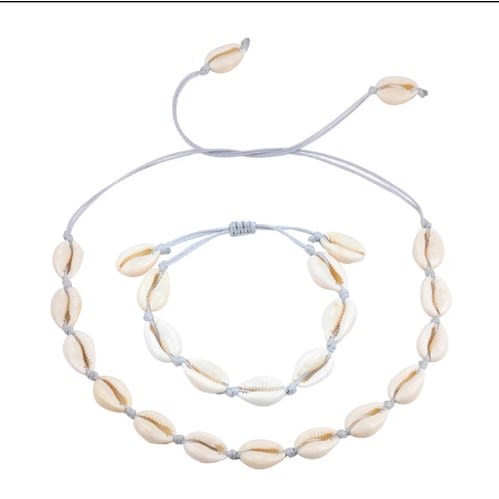 Cowry Shell Necklace And Bracelet Set