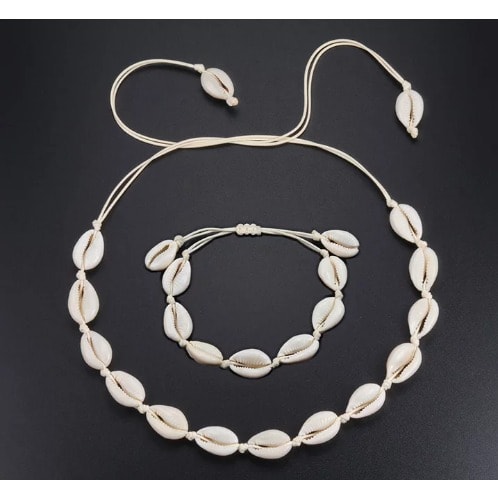 Cowry Shell Necklace And Bracelet Set