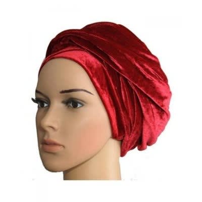Fashionable Velvet Turban - Red