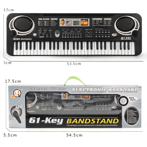 61 Mini Keys Piano For Children With Mic And Adapter