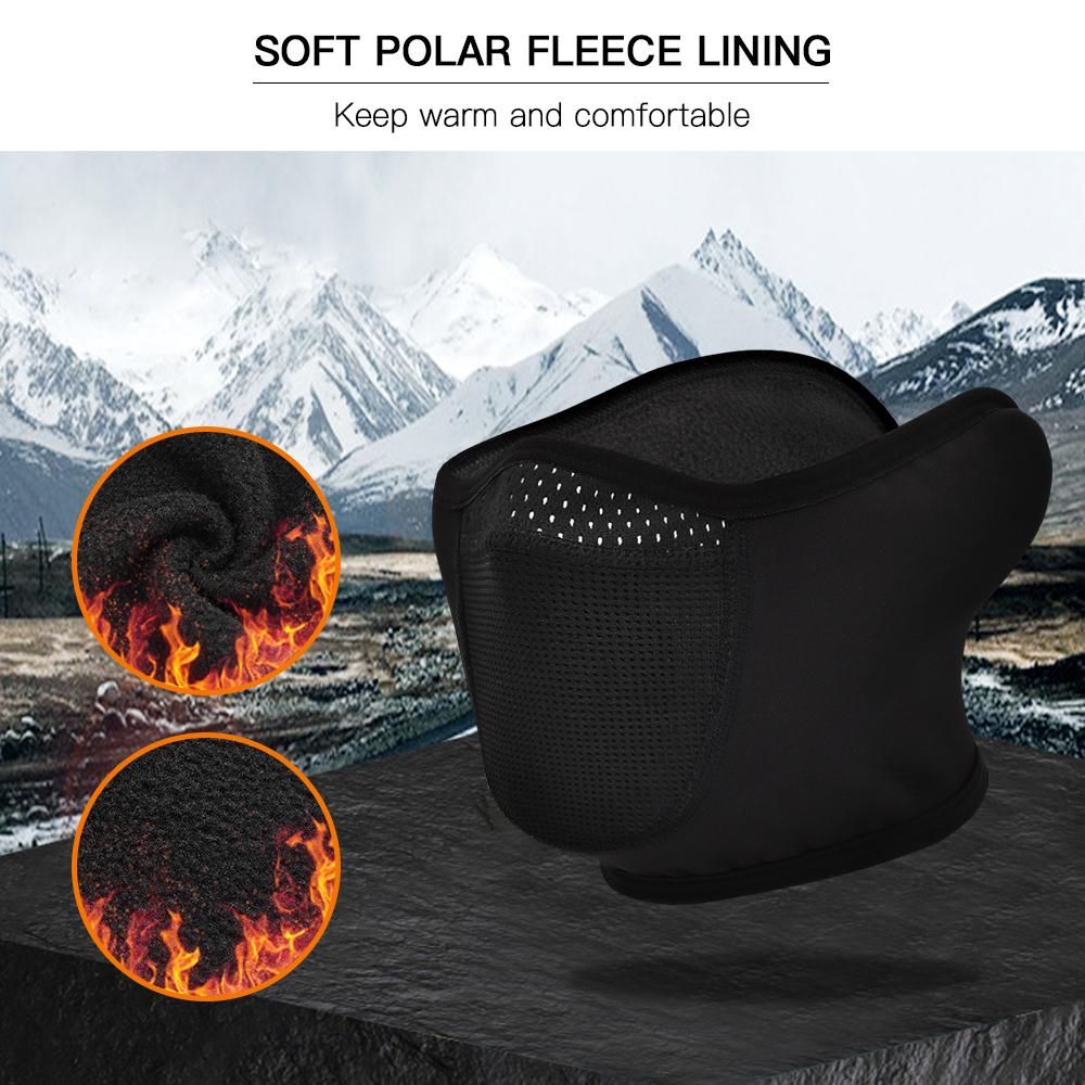 Windproof Thermal Fleece Cycling Face Cover Ear Covers Bandana for Outdoor Sport Motorcycling Running Hiking Skiing Snowboarding