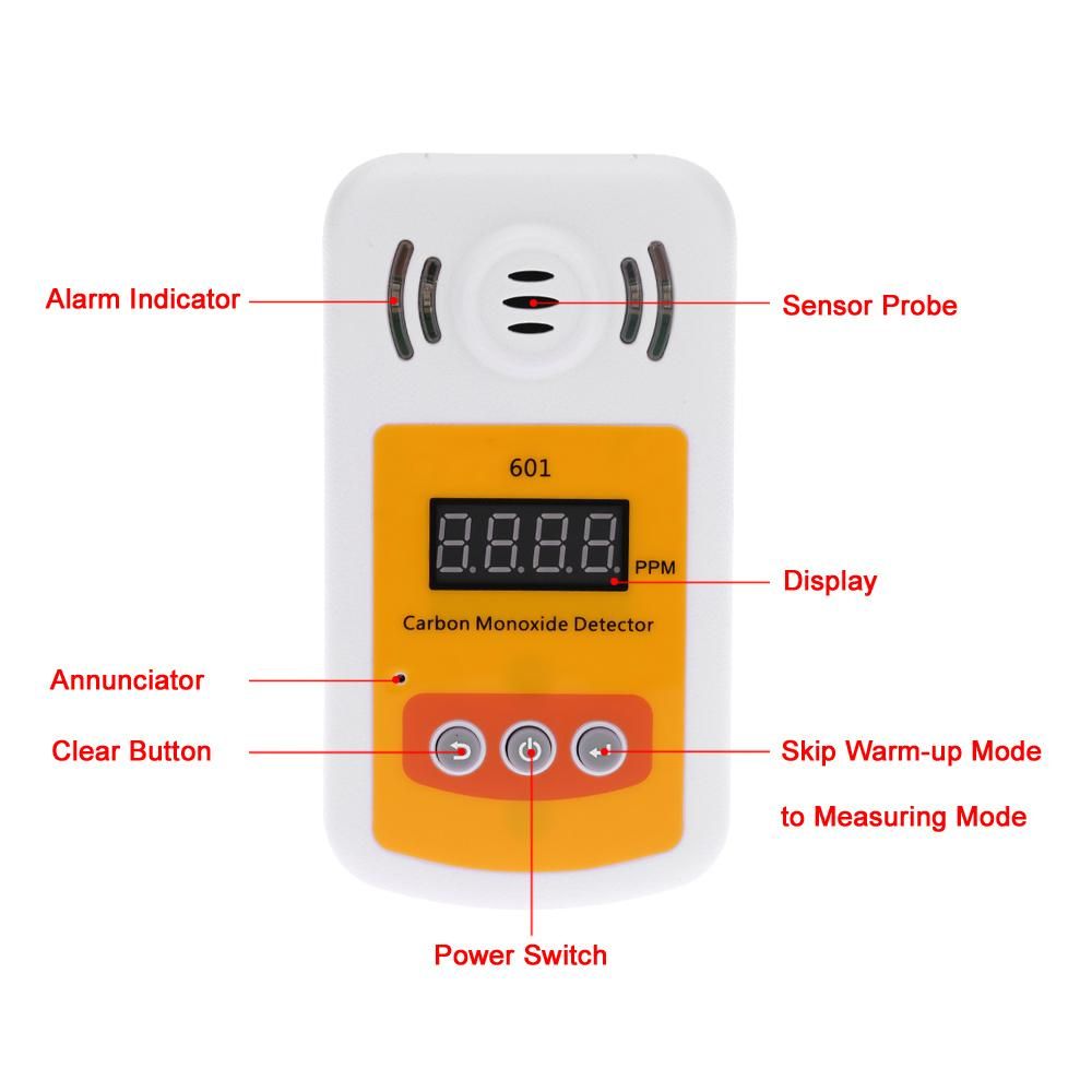 Portable Mini Carbon Monoxide Detector CO Gas Meter with Sound and Light Alarm