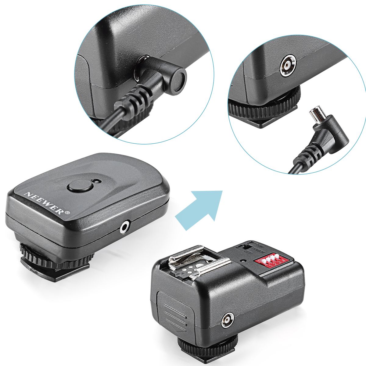 16 Channel Wireless Remote FM Flash Speedlite Radio Trigger With 2.5mm PC Receiver For Flash Units With Universal Hot Shoe