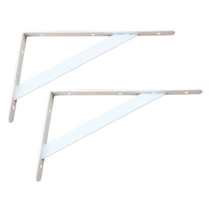 2x Metal L Shape Wall Shelf Bracket Shelves Plank 150x95x2mm White
