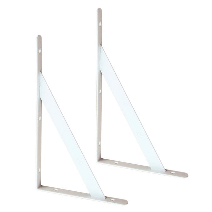 2x Metal L Shape Wall Shelf Bracket Shelves Plank 150x95x2mm White