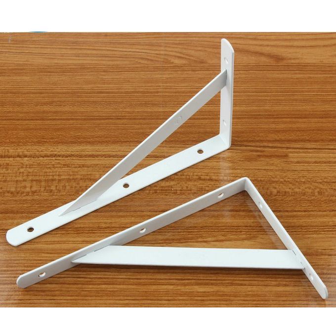 2x Metal L Shape Wall Shelf Bracket Shelves Plank 150x95x2mm White