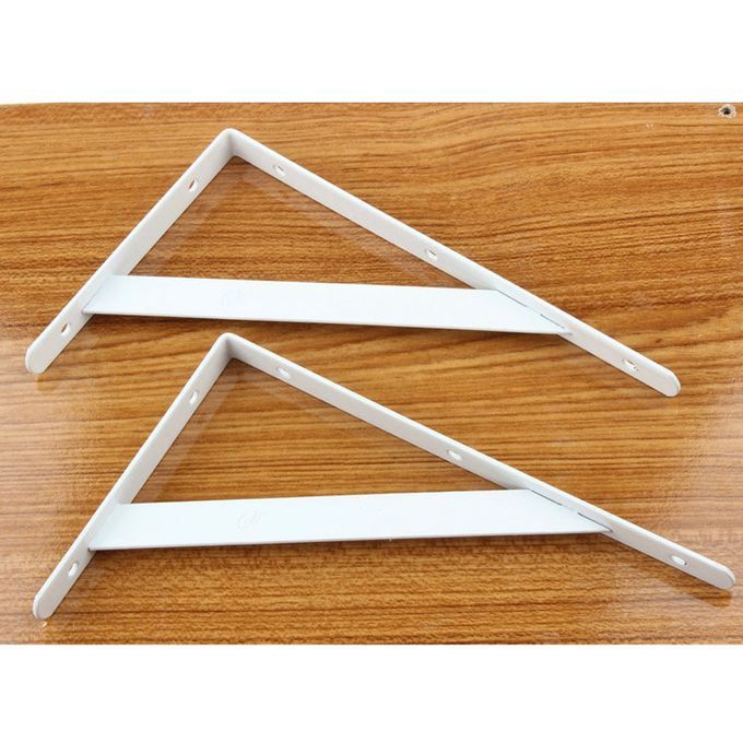 2x Metal L Shape Wall Shelf Bracket Shelves Plank 150x95x2mm White