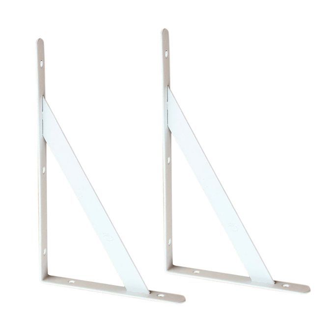2x Metal L Shape Wall Shelf Bracket Shelves Plank 150x95x2mm White