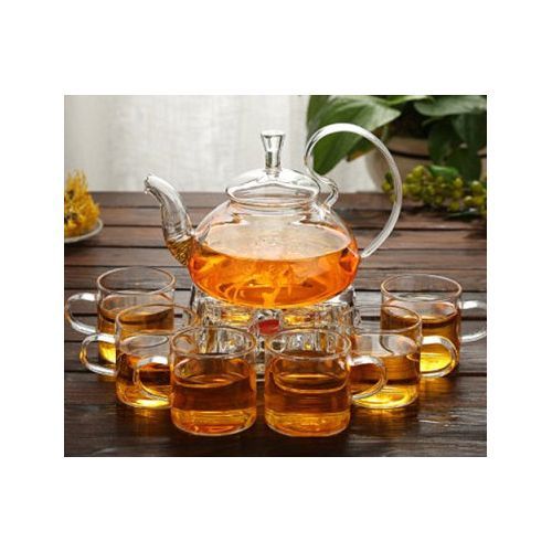 Glass Teapot 1pcs Teapot+7pcs Double Layer Glass Tea Cup