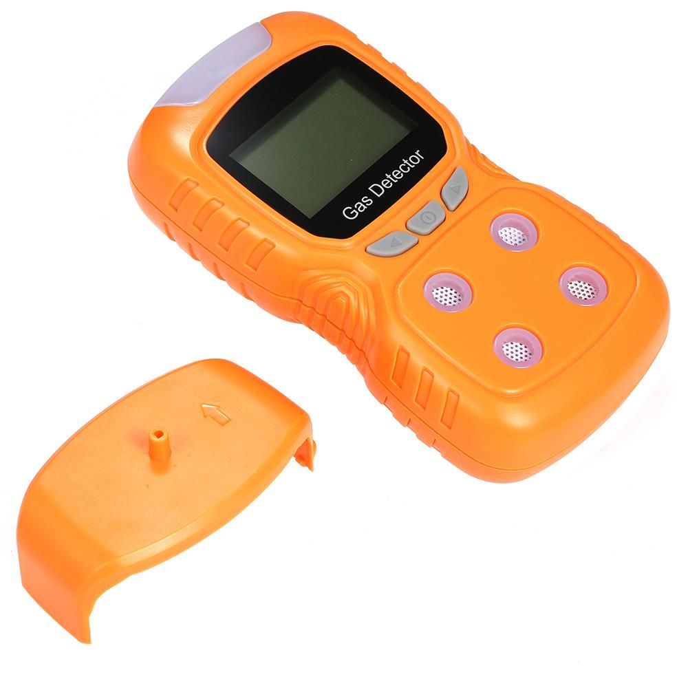 4 in 1 Gas Detector CO Monitor Digital Handheld Toxic Gas Carbon Monoxide Detector Hydrogen Sulfide Gas Tester with LCD Display Sound+ Light Vibration Alarm