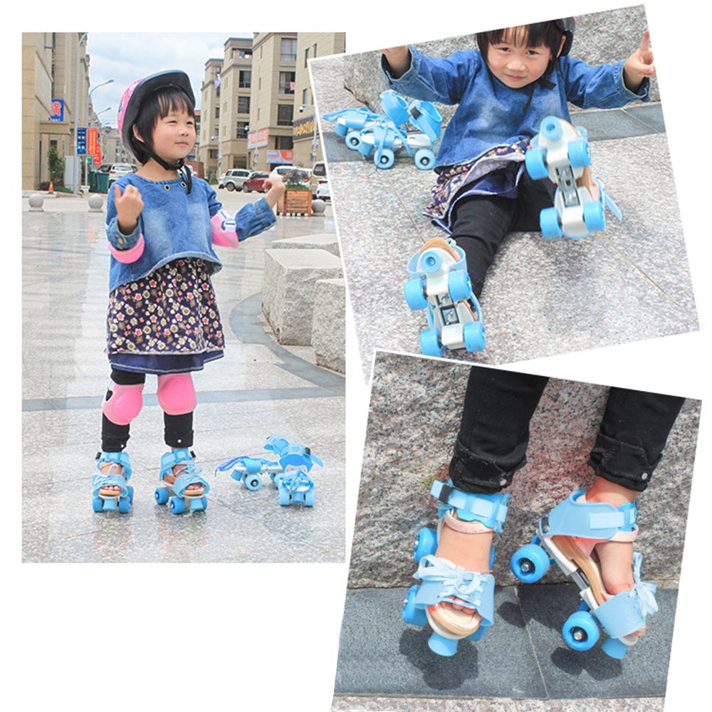 Adjustable Size Children Roller Skates Double Row Skates
