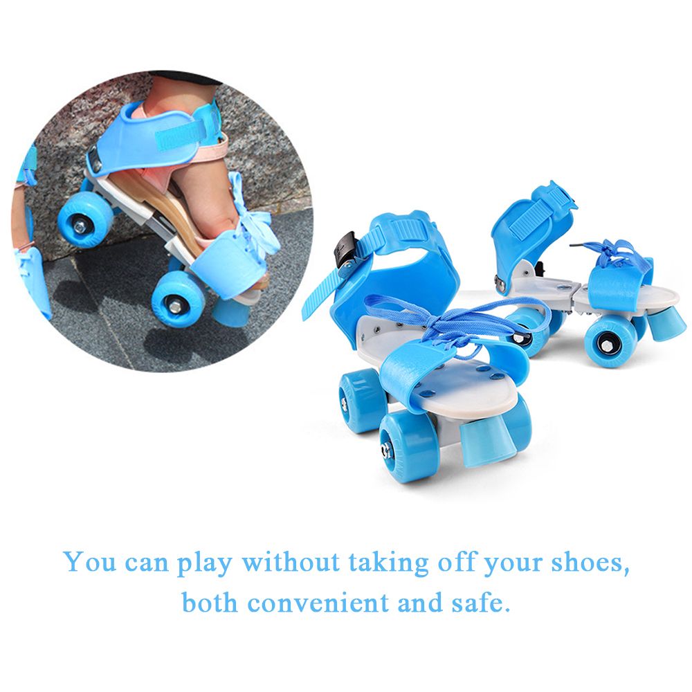 Adjustable Size Children Roller Skates Double Row Skates