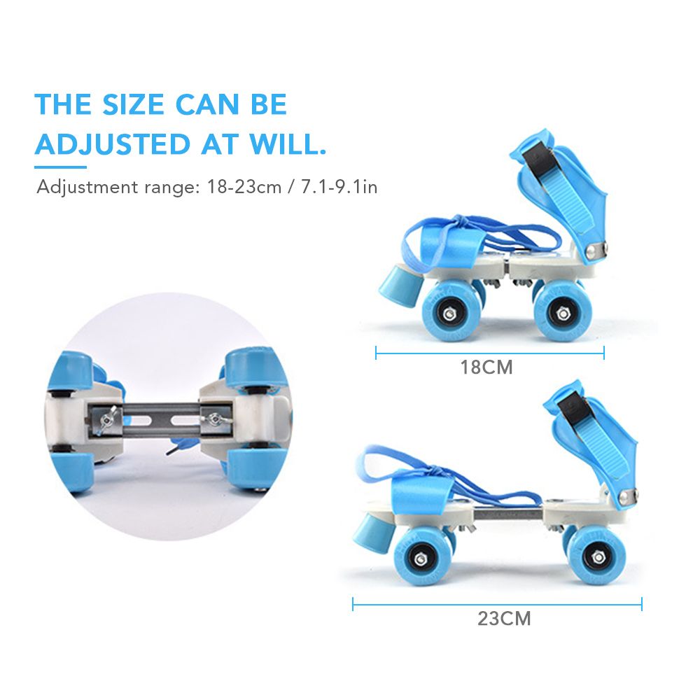 Adjustable Size Children Roller Skates Double Row Skates