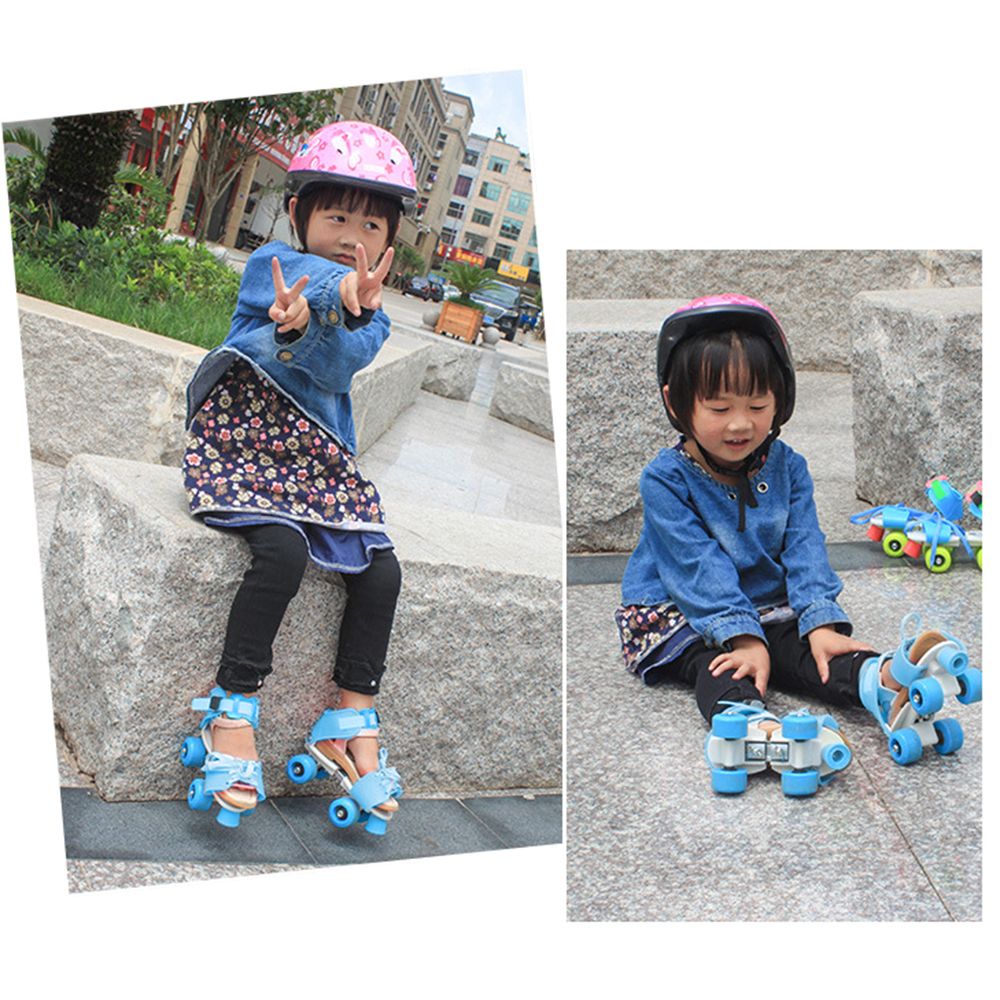 Adjustable Size Children Roller Skates Double Row Skates