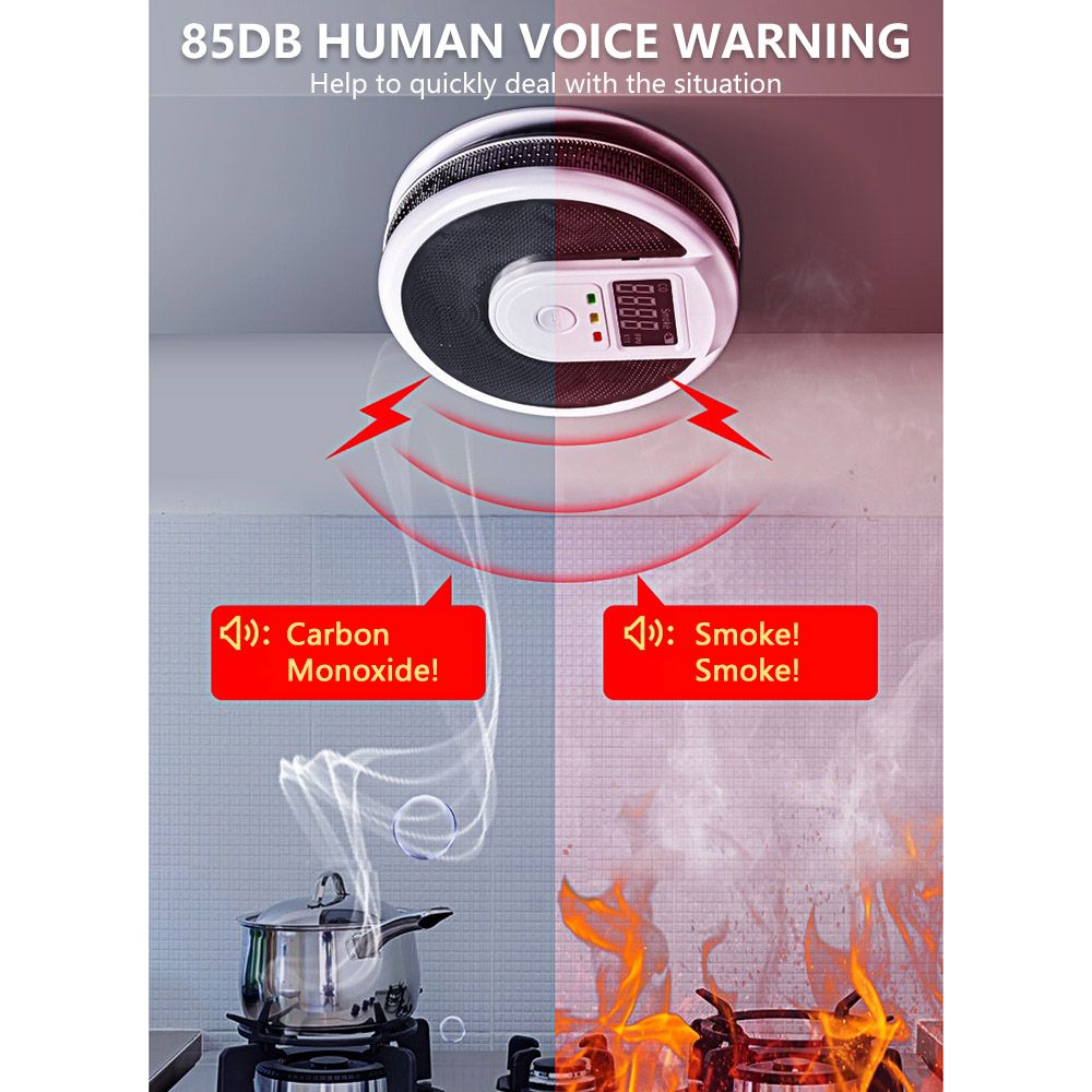 Combination Carbon Monoxide Smoke Detector Battery Operated